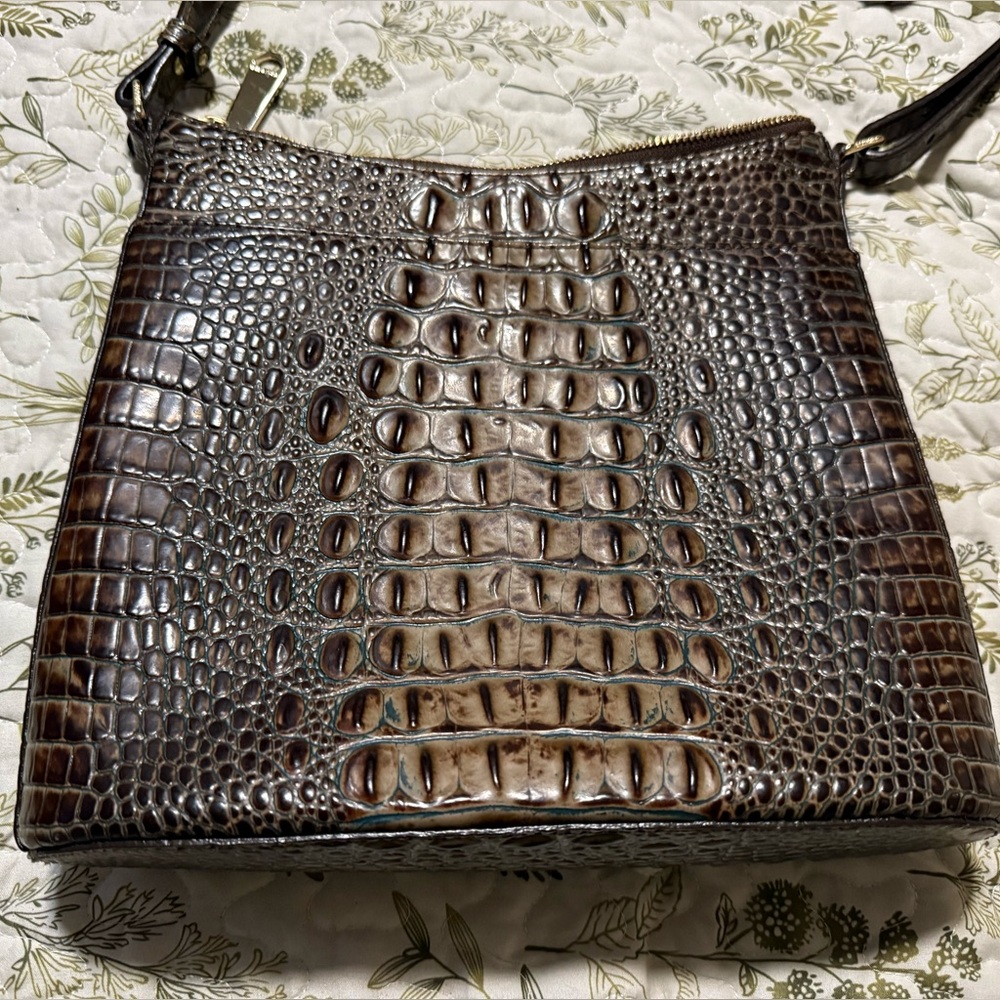 Brahmin Katie Melbourne Crocodile Embossed Crossbody Bag - Picture 2 of 8